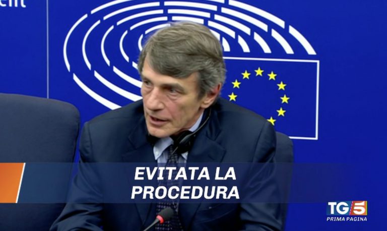 Italia “promossa” sul debito. Sassoli all’Europarlamento. L’analisi dei Tg